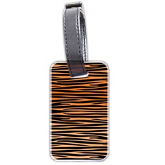 Tiger Stripes, Black And Orange, Asymmetric Lines, Wildlife Pattern Luggage Tag (two Sides) by Casemiro