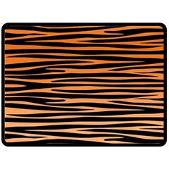 Tiger Stripes, Black And Orange, Asymmetric Lines, Wildlife Pattern Double Sided Fleece Blanket (large)  by Casemiro