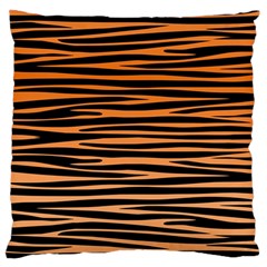 Tiger Stripes, Black And Orange, Asymmetric Lines, Wildlife Pattern Standard Flano Cushion Case (one Side) by Casemiro