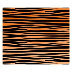 Tiger Stripes, Black And Orange, Asymmetric Lines, Wildlife Pattern Double Sided Flano Blanket (small)  by Casemiro