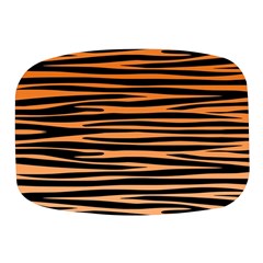 Tiger Stripes, Black And Orange, Asymmetric Lines, Wildlife Pattern Mini Square Pill Box by Casemiro