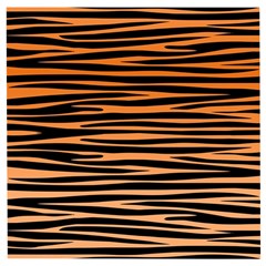 Tiger Stripes, Black And Orange, Asymmetric Lines, Wildlife Pattern Wooden Puzzle Square by Casemiro