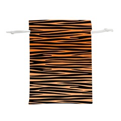 Tiger Stripes, Black And Orange, Asymmetric Lines, Wildlife Pattern Lightweight Drawstring Pouch (m) by Casemiro