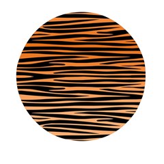 Tiger Stripes, Black And Orange, Asymmetric Lines, Wildlife Pattern Mini Round Pill Box (pack Of 3) by Casemiro