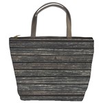 Wooden Linear Geometric Design Bucket Bag Front