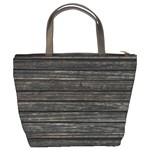 Wooden Linear Geometric Design Bucket Bag Back