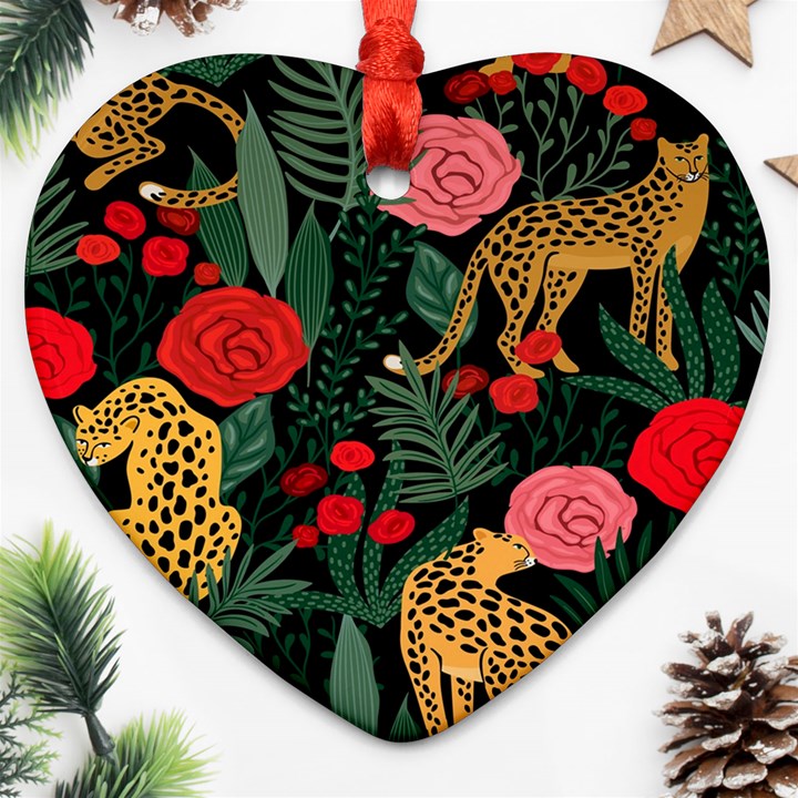 Leopardrose Ornament (Heart)