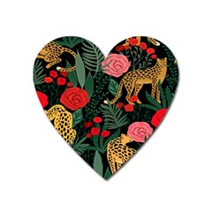 Leopardrose Heart Magnet by PollyParadise