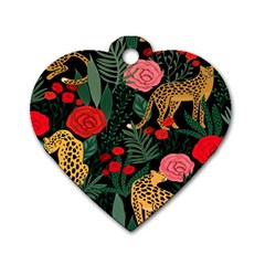 Leopardrose Dog Tag Heart (two Sides) by PollyParadise