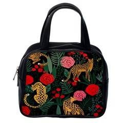 Leopardrose Classic Handbag (one Side) by PollyParadise