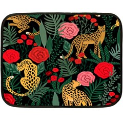 Leopardrose Double Sided Fleece Blanket (mini)  by PollyParadise