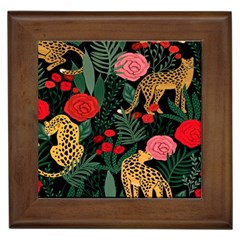 Leopardrose Framed Tile by PollyParadise