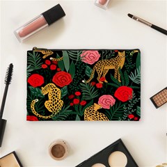 Leopardrose Cosmetic Bag (medium) by PollyParadise