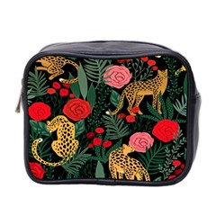 Leopardrose Mini Toiletries Bag (two Sides) by PollyParadise