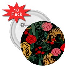 Leopardrose 2 25  Buttons (10 Pack)  by PollyParadise