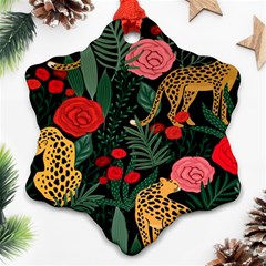 Leopardrose Snowflake Ornament (two Sides)