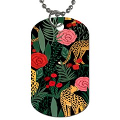 Leopardrose Dog Tag (one Side) by PollyParadise