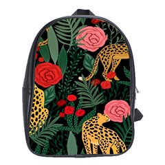 Leopardrose School Bag (xl) by PollyParadise