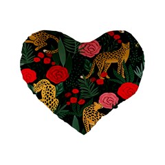 Leopardrose Standard 16  Premium Heart Shape Cushions by PollyParadise