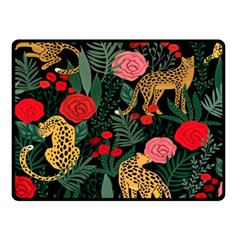 Leopardrose Double Sided Fleece Blanket (small)  by PollyParadise