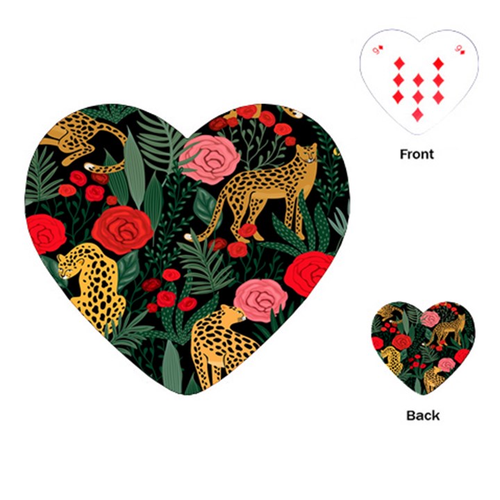 Leopardrose Playing Cards Single Design (Heart)