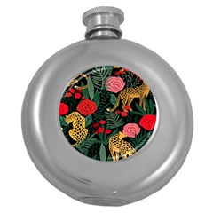 Leopardrose Round Hip Flask (5 Oz) by PollyParadise