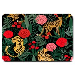 Leopardrose Large Doormat  by PollyParadise