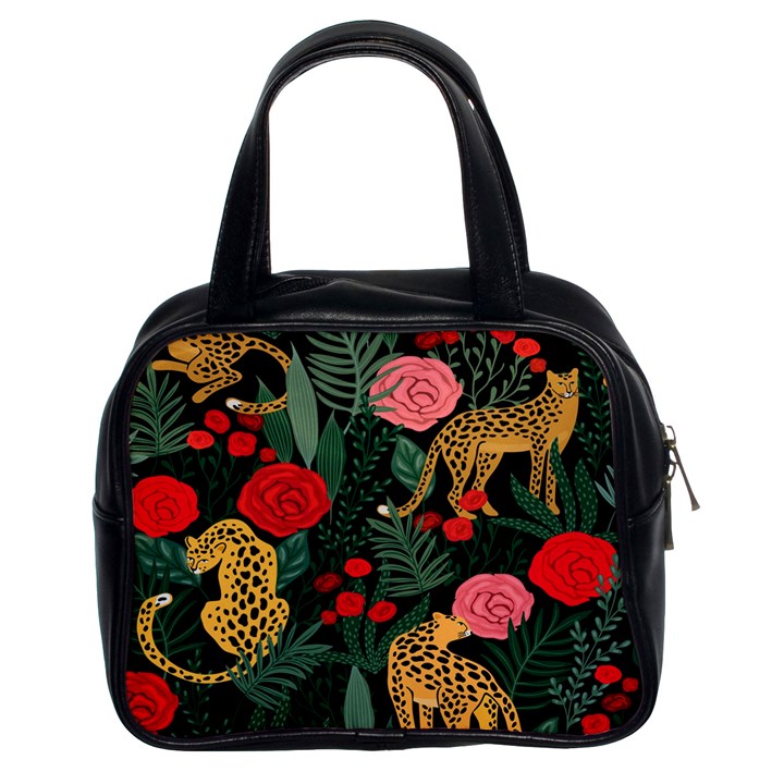 Leopardrose Classic Handbag (Two Sides)