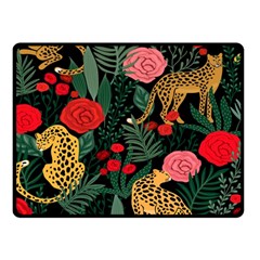 Leopardrose Fleece Blanket (small) by PollyParadise