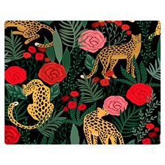 Leopardrose Double Sided Flano Blanket (medium)  by PollyParadise