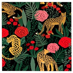 Leopardrose Wooden Puzzle Square by PollyParadise