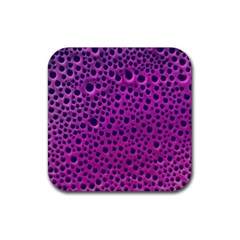 Purple Abstract Print Design Rubber Coaster (square) 