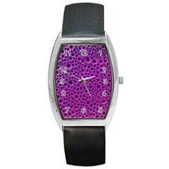 Purple Abstract Print Design Barrel Style Metal Watch by dflcprintsclothing