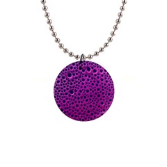 Purple Abstract Print Design 1  Button Necklace by dflcprintsclothing