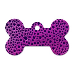 Purple Abstract Print Design Dog Tag Bone (one Side)