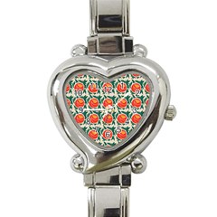 Rose Ornament Heart Italian Charm Watch by SychEva