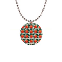 Rose Ornament 1  Button Necklace by SychEva