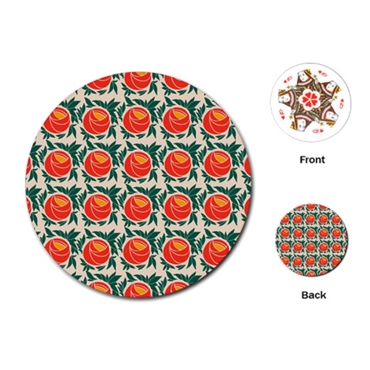 Rose Ornament Playing Cards Single Design (Round)