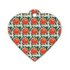 Rose Ornament Dog Tag Heart (one Side) by SychEva