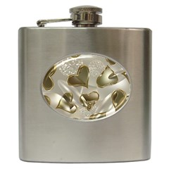   Golden Hearts Hip Flask (6 Oz) by Galinka