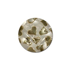   Golden Hearts Golf Ball Marker by Galinka