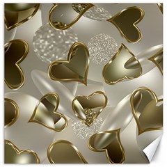   Golden Hearts Canvas 20  X 20  by Galinka