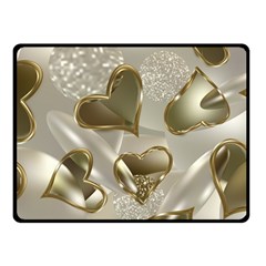   Golden Hearts Fleece Blanket (small) by Galinka