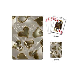   Golden Hearts Playing Cards Single Design (mini) by Galinka