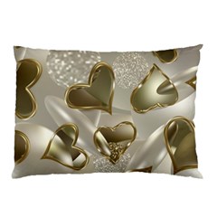   Golden Hearts Pillow Case (two Sides) by Galinka