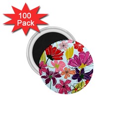 Flower Pattern 1 75  Magnets (100 Pack) 