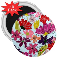 Flower Pattern 3  Magnets (10 Pack) 