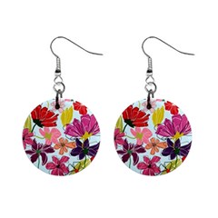 Flower Pattern Mini Button Earrings