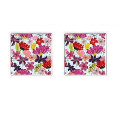 Flower Pattern Cufflinks (square)