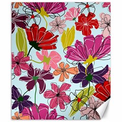 Flower Pattern Canvas 8  X 10 